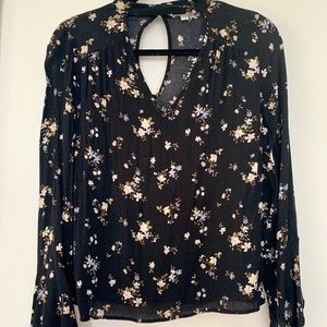black floral long sleeve top
